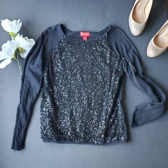Elle sequin black sweater - Picture 1 of 8